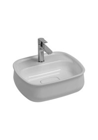 Resim Isvea Fluido Tezgah Üzeri Çanak Lavabo 47 CM Bas-Aç Set Mat Beyaz 