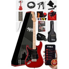 Resim Midex Rph-31rd Solak Elektro Gitar Seti Maple Klavye Strat Kasa Sss Manyetik 