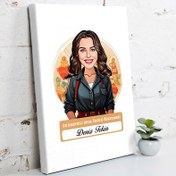 Resim Karikatürlü En İyi Kadın Okul Öncesi Öğretmeni Kanvas Tablo 