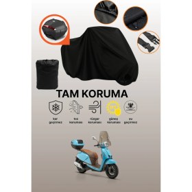 Resim Dokaca Siyah Arka Çanta Uyumlu Rks Ltr 125 Uyumlu Motosiklet Brandası, Koruyucu Örtü 