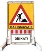 Resim Hayat Trafik Katlanır Uyarı Levhalı Bariyer 150x90cm 