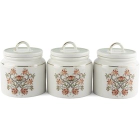 Resim Mikasa Moor P366.106529 Mystic Floral 3'lü Kavanoz Seti 13x14cm 500ml 