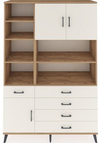 Resim Hyperion Dolap 9 Raflı 5 Çekmeceli 3 Kapaklı 132x44x195 Çam-aytaşı/aytaşı Aytası/aytası 