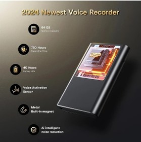 Resim Challenger 64gb Aı Ses Kayıt Cihazı 750 Saat Lcd Ekran Gürültü Azaltma Mp3 Çalar 