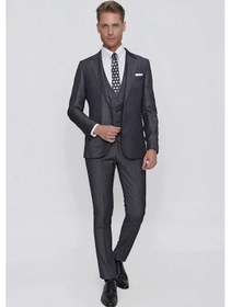 Resim Efor Tk 858 Slim Fit Antrasit Klasik Takım Elbise Antrasit 