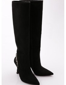 Resim Dgn 0914 Kadin Arkasi Zincirli Çizme 0914-2125-R1680 Siyah 