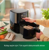 Resim Philips Airfryer Yağsız Fritöz Siyah %90'a kadar daha az yağ ile lezzetli yemekler 