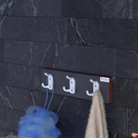 Resim Modilayn Arı 9 Kancalı Banyo Askısı 3' Lü Set 36,4 x 9,6cm Şık Tasarım Ekstra Düzen ve Yer Tasarrufu 