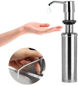 Resim 300 Ml Sabunluk Losyon Pompası Sıvı Deterjan Dahili Kurulum El Temizleyici Organizatör Paslanmaz Çelik Banyo Ki 