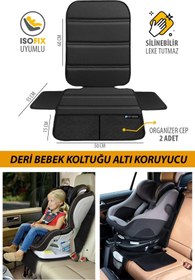 Resim NAZ OTO Deri Oto Çocuk Bebek Koltuğu Koruyucu - Isofix Uyumlu - Leke Tutmuz - Silinebilir 