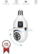 Resim Torima Cmr-13 Çift Kameralı 360° Full Hd 1080p Ampül Smart Ip Güvenlik Kamerası 
