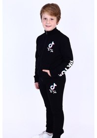 Resim Toontoy Kids Toontoy Erkek Çocuk Tiktok Baskılı Takım Siyah 