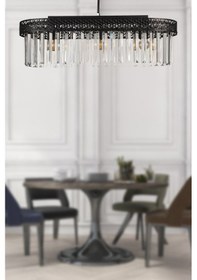 Resim Begüsa Sitrus 3.lü Elips Lux Kristal Siyah Avize 