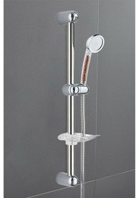 Resim Boncuklu Saten Sürgülü Duş Seti Lüks Krom Sürgü.Örgülü Hortum 