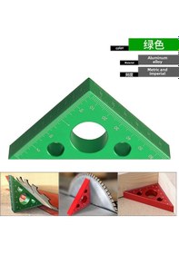Resim Xiyyadms Alüminyum Kalınlaşmış Triangülêr Cetvel - Ahşap İşleri İçin 45 Açı Ve Yükseklik Ölçümü, İngiliz/avrupa Birimi Yeşil 