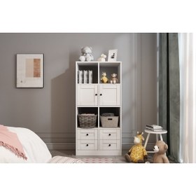 Resim Nettrends 2 Kapaklı Çekmeceli Giysi Dolabi Beyaz 65 cm G-yd-1029 