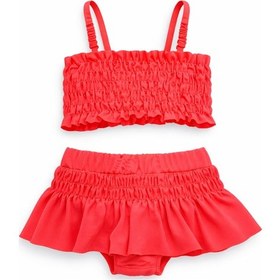 Resim Beniizle Fırfırlı Kız Çocuk Mayo Bikini Takım Narçiçeği 