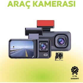 Resim Kanonik Education 1080p Ön, 720p Arka ve İç Kamera ile %100 Kapsama – Gece Görüşlü Araç Kamerası 