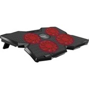 Resim Airbase-3 Siyah - Notebook Laptop Soğutma Standı Sessiz 5 Fan Teknolojili Işıklı 