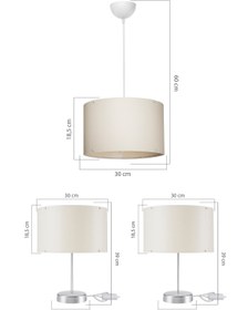 Resim Genel Markalar Ela Yatak Odası Set - Krem Sarkıt 2 Krom Abajur 