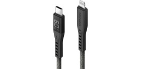 Resim Energea Flow 1.5m 60W Dijital Göstergeli Type-C To Lightning Pd Hızlı Şarj Kablosu 