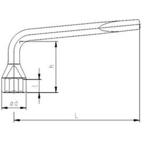Resim İzeltaş 1940090021 Pipo Tipi Tornavida Ağızlı 21 MM Bijon Anahtarı 