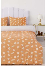 Resim Turuncu Papatyalar Tek Kişilik Nevresim Takımı Pamuklu 