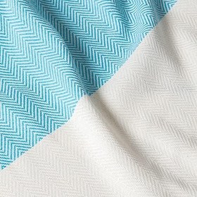 Resim Kyver Balıksırtı Desenli%100 Pamuk Plaj, Hamam Peştamal, Banyo, Misafir, Havuz, Spa Havlusu 90x190 Cm Turkuaz 