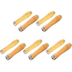 Resim Güçlü Metal Yakalı Ahşap Dosya Sapı 10 Adet (Yurt Dışından) 