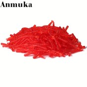 Resim 300 adet Taklit Solucan Yem Kırmızı Solucan Yumuşak Yem Yumuşak Solucan 