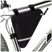 Resim Xindoker Bisiklet Triko Çerçeve Çantası, Islaklığa Dayanıklı, Reflektörlü, Hızlı Kurulum, Küçük Eşya Saklama, Siyah 20x18.5x4cm Çok Renkli 