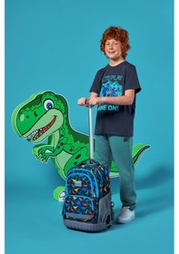 Resim Coral High Kids Lacivert Dinozor Desenli Çekçekli 3'lü Çanta Seti Set0124024 