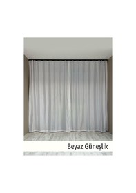 Resim Donatti Beyaz Saten Güneşlik Düz Dikiş Beyaz 