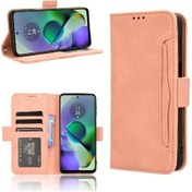 Resim Motorola Moto G54 Power Kılıfı Deri Cüzdan Kapak Manyetik Kapanış Ayarlanabilir Çıkarılabilir Kartlık 