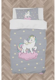 Resim Mekta Home Bebek Ve Çocuk Odası Seksekli Unicorn Desenli Nevresim Takımı 