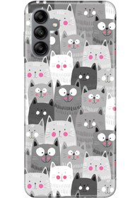 Resim Cekuonline Samsung Galaxy A04s Kılıf Silikon Moderna Desenli Karikatür Kediler 