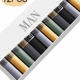 Resim 12 adet HELLO Harf Baskılı Erkek Boxer Şortu - Esnek, Nefes Alabilen, Rahat Uygun Alt Giyim Çeşitli Renklerde (Siyah, Gri, Yeşil, Bej, Deniz Mavisi) - Günlük Giyim veya Spor İçin Mükemmel, Rahat Alt Giyim | Trendy Boxer Şortları | Orta Esneklik, Erkek Alt Giyim, Erkek Boxer Şortları, Erkek Külotları Uzun, Erkek Boxer/Brief Kombinasyonu, Erkek Boxer Pantolonları Seti 