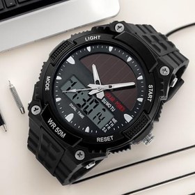 Resim Güneş Enerjili Saat | Moda Erkek Saatleri - Erkekler İçin Dijital Çok Fonksiyonlu Günlük Kol Saati Spor Fitness Saha İş Giyim Doğum Günü Tarih 