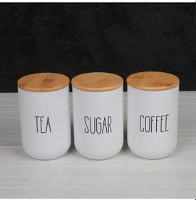 Resim Mien Bambu Kapaklı Cam Kavanoz Seti 3 Lü 