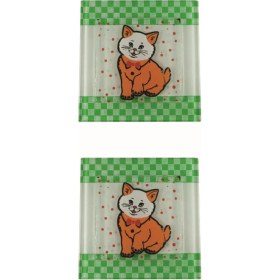 Resim Hellove Cam Banyo Gider Kapak Süsü 2 Adet Cam Gider Kapağı 10X10 cm Kedi 