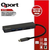 Resim Qport Q-TU4 Type-C to USB 3.0 3Port+SD +Micro SD +Type-C Çevirici 