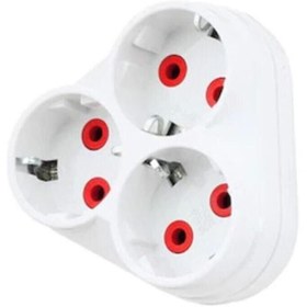 Resim fetih elektrik Topraklı 3 Lü Golyat Priz 