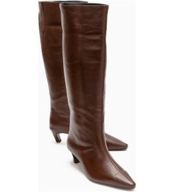 Resim Luvishoes Corvel Taba Cilt Hakiki Deri Kadın Topuklu Çizme 