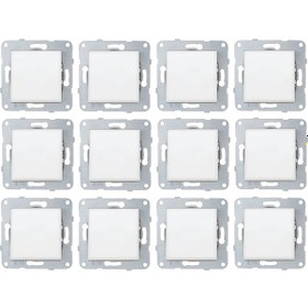 Resim Netelsan Byobu 12 ADET Beyaz Tekli Anahtar Çerçevesiz 