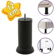 Resim Metal Destek Ayağı 12 Cm Siyah Mobilya Kanepe Baza Koltuk Ünite Ayakları Metrik 8 Civatalı İnce Diş 