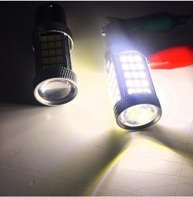 Resim Eco 1016 Çift Duy P21 5W Tip 66 Ledli Mercekli Bay15D Beyaz 