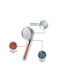 Resim Xolo R18YT2593YU Boncuklu Su Tasarruflu Kireç Önleyici Duş Başlığı Çok Renkli 