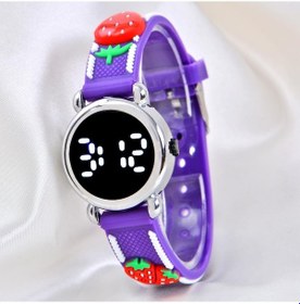 Resim Şık Mor Silikon Kordon 04-09 Yaş Şirin Dijital Çocuk Kol Saat Hediyelik St-304158 