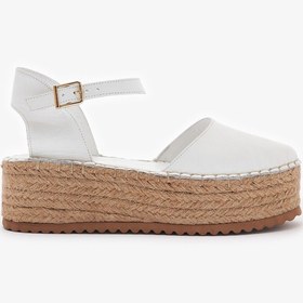 Resim Louis Cardy Lobo Beyaz Hakiki Deri Kadın Espadril Sandalet 