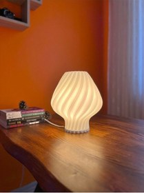 Resim Modern Ve Dekoratif Beyaz Gece Lambası Abajur Beyaz 